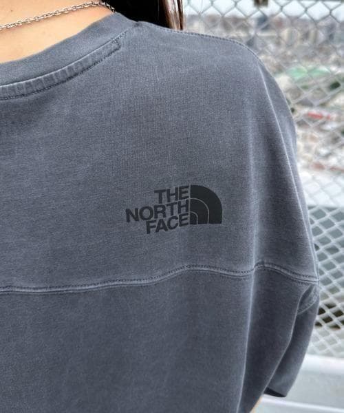【韓国限定】THE NORTH FACE ロゴ ステッチ Tシャツ グレー XL