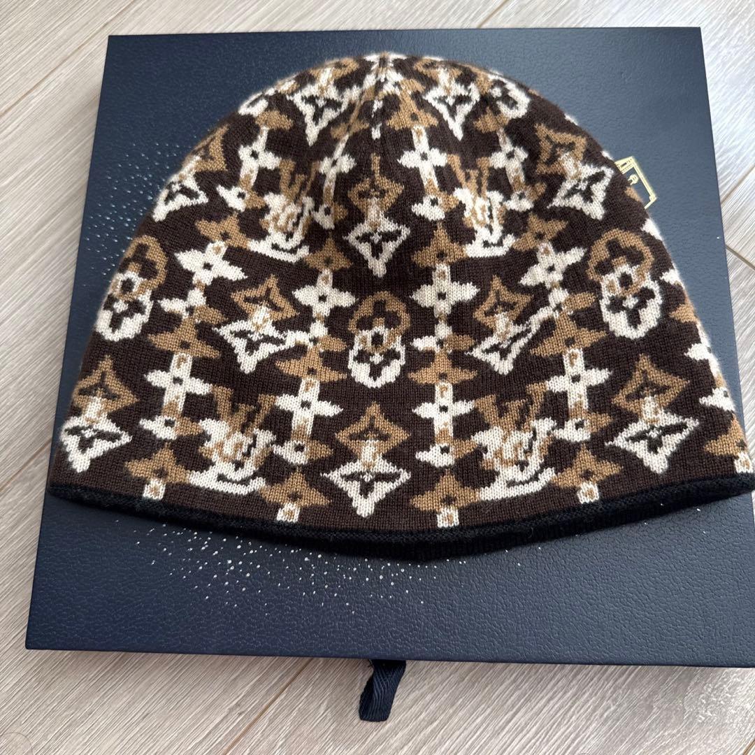 LOUIS VUITTON ニット帽 ブラウン・ブラック