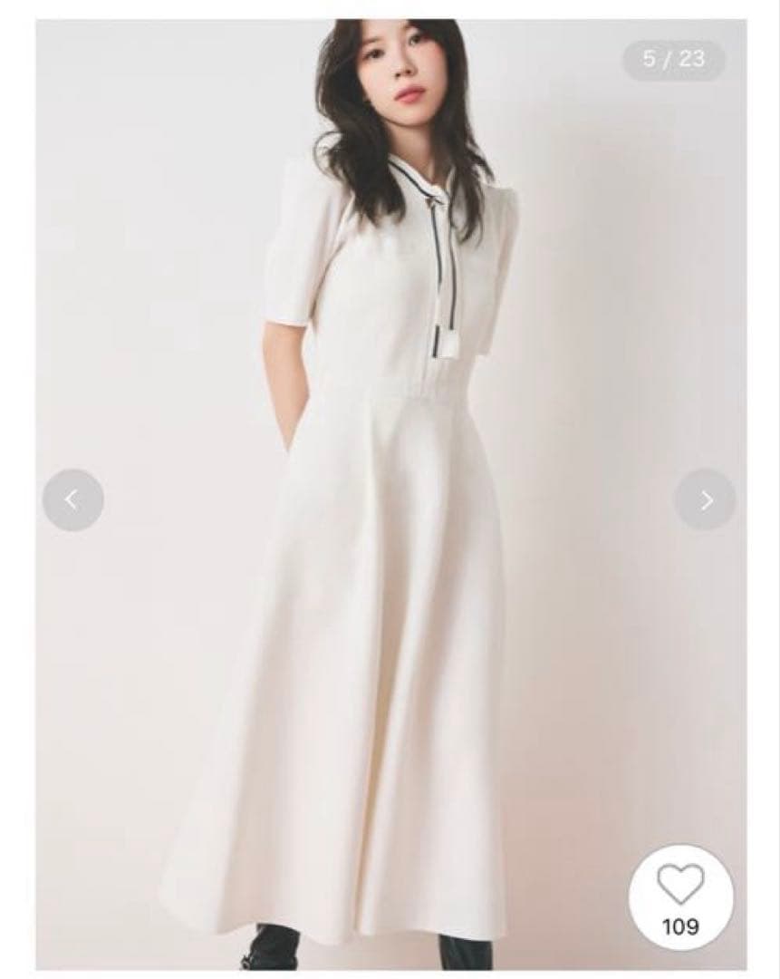 【タグ付き新品】ボウタイニットワンピース　セルフォード