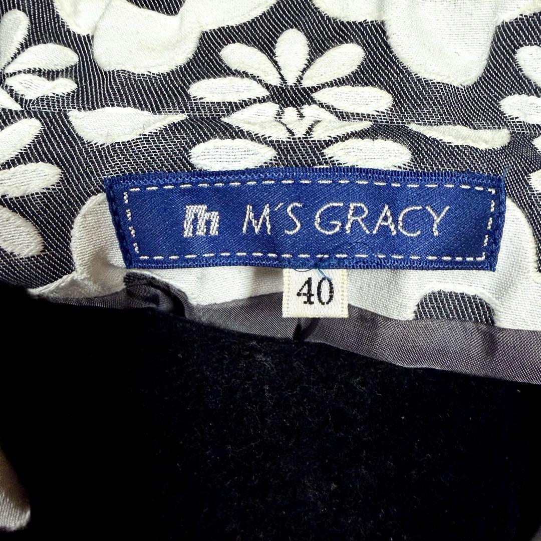 未使用★ M'S GRACY エムズグレイシー 花柄 コート　リボン　40