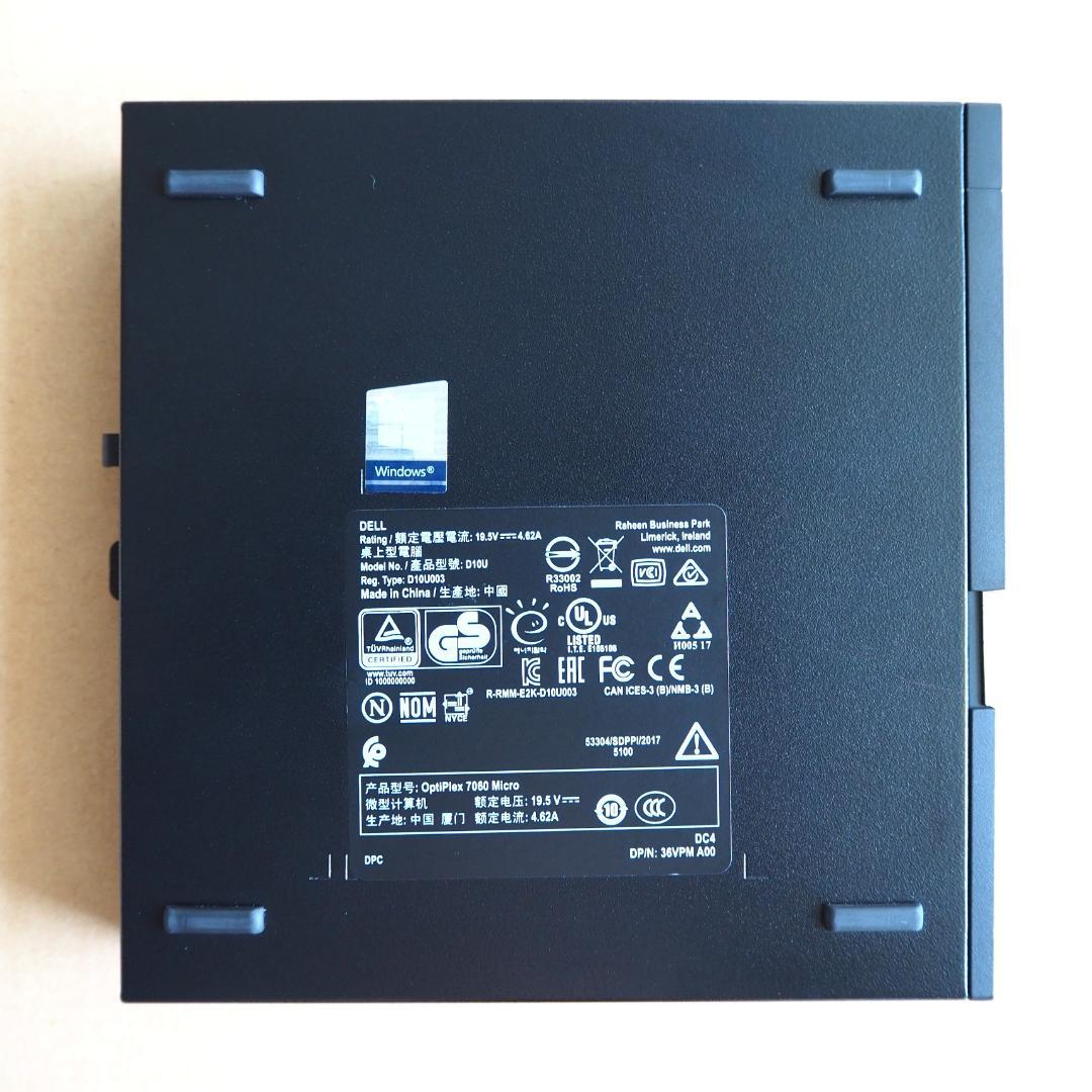 ミニPC DELL Optiplex 7060 Micro i5-8500T / 16G
