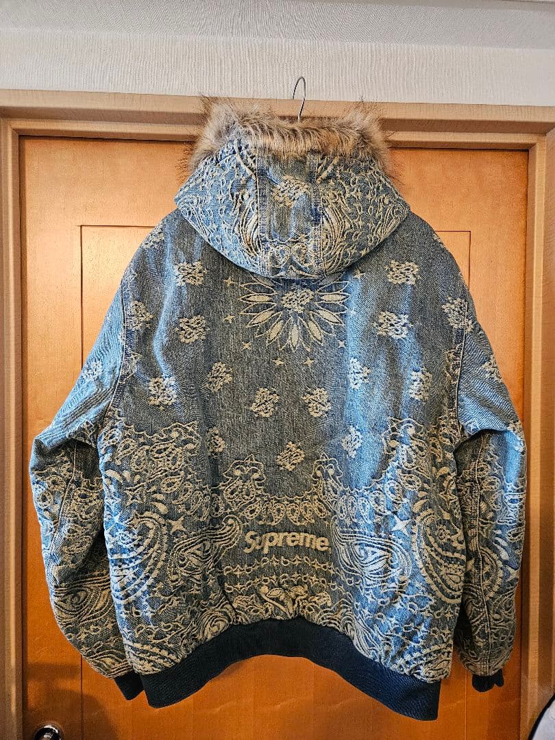 ジャケット・アウター XL Supreme Bandana Jacquard Denim Hooded