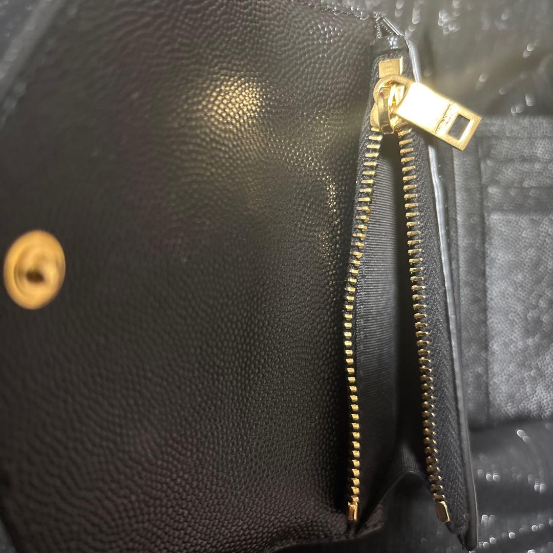 K*y様 SAINT LAURENT ブラックレザー三つ折り財布