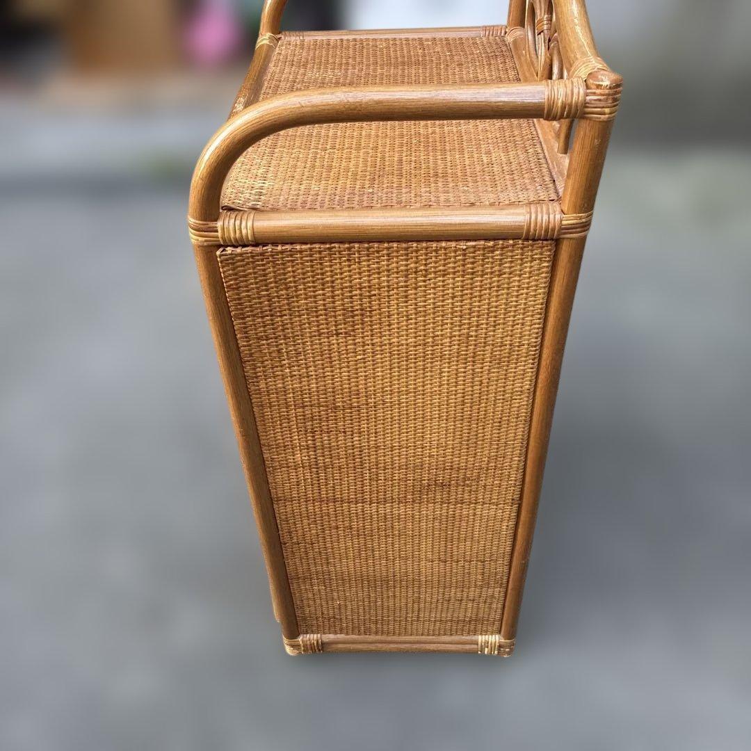 【レトロ家具】ラタン 籐製 5段チェスト 収納棚 約H93.5 W49cm