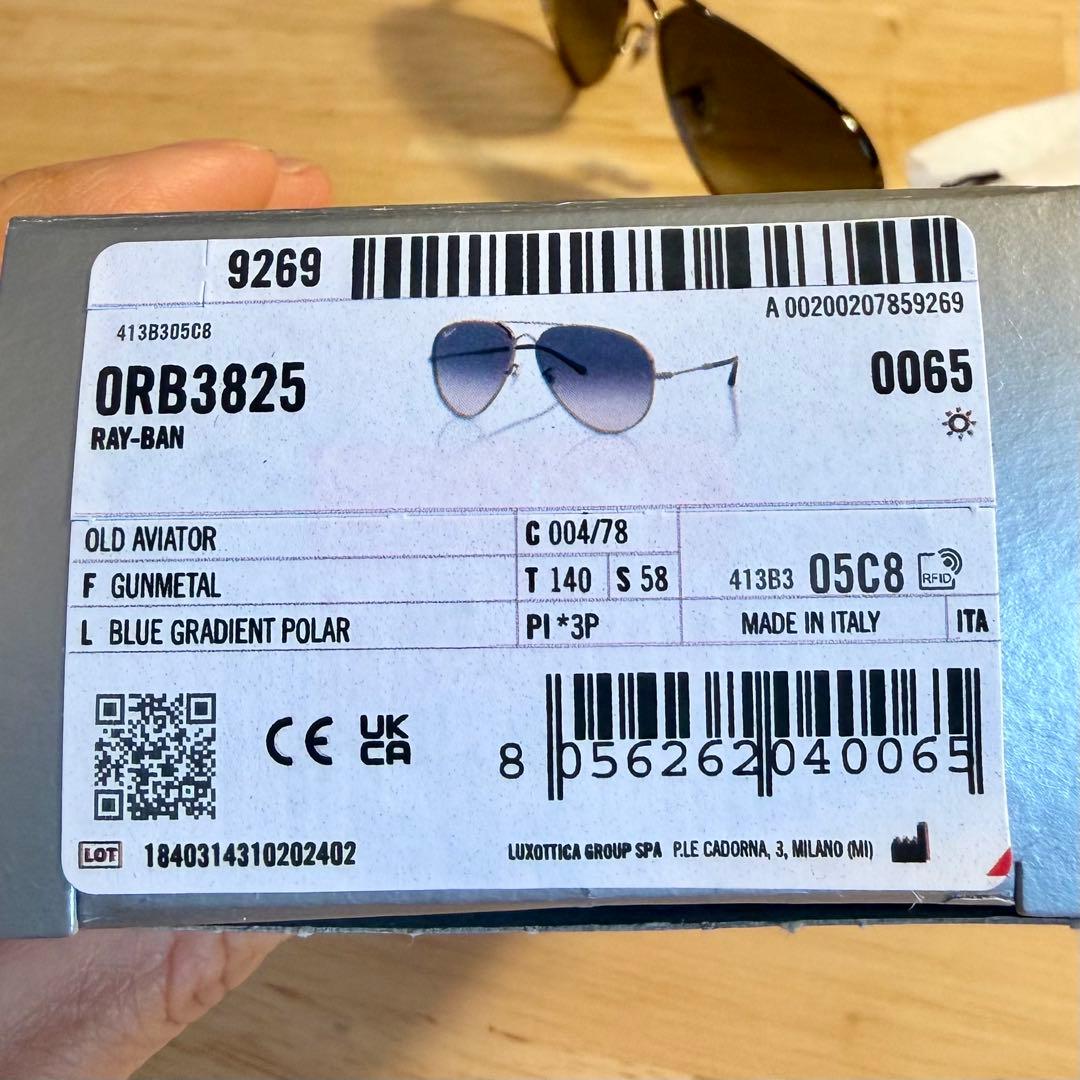 【新品】Ray-Ban 偏光サングラス RB3825 OLD AVIATOR