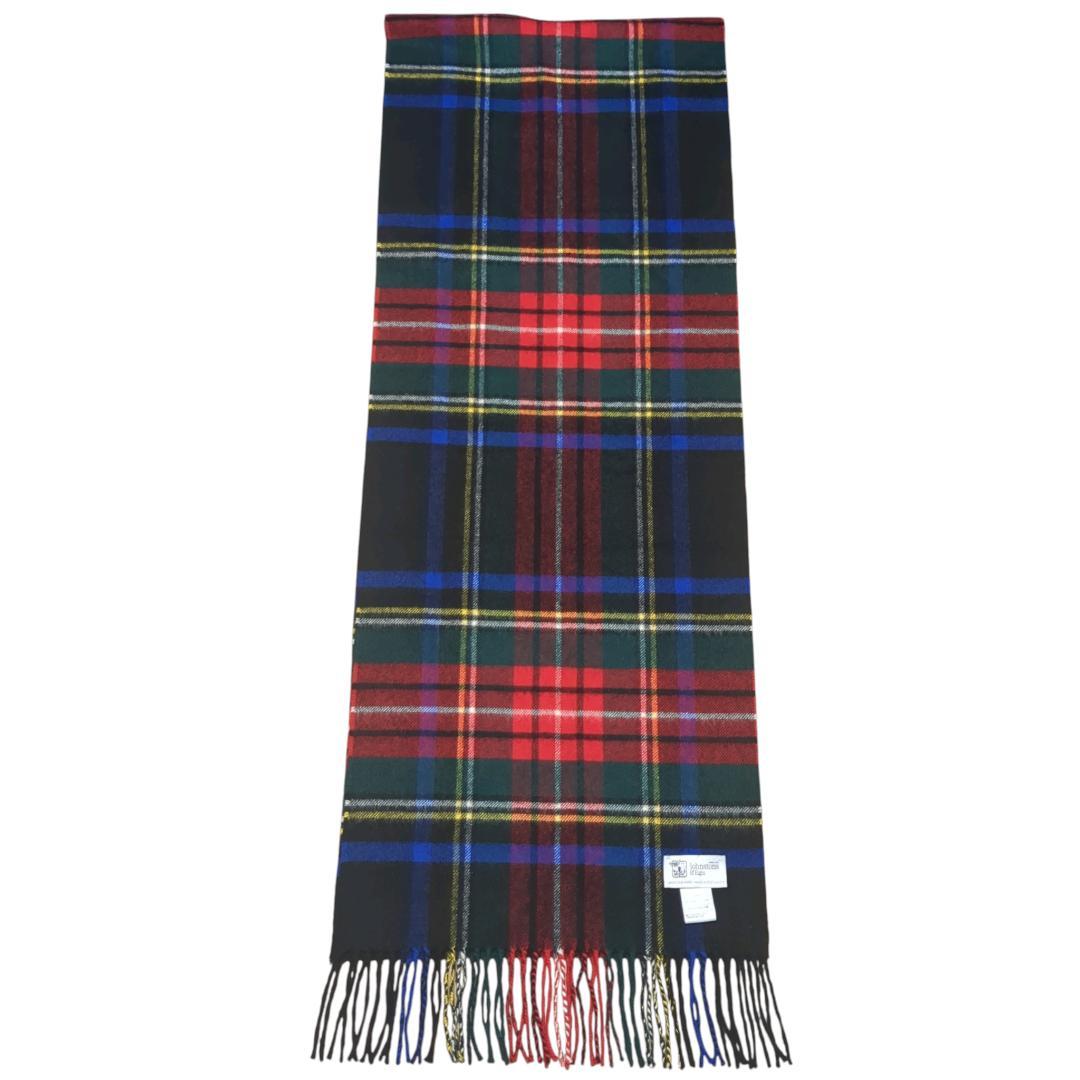 【美品】ジョンストンズ 国内正規品 カシミヤ ブラックスチュアート マフラー