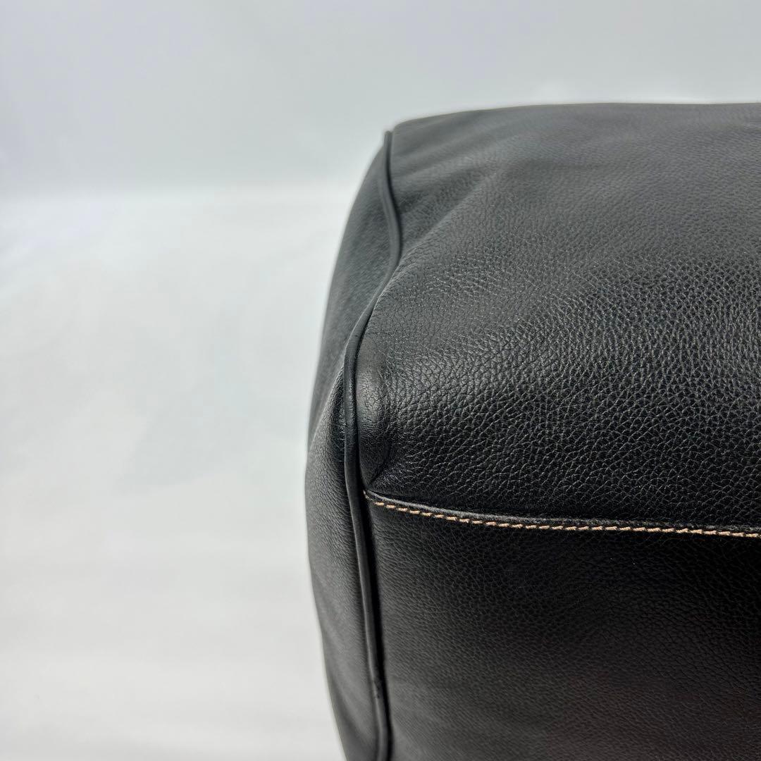【美品】ダンヒル　ボストンバッグ　レザー　ロゴ金具　デカボストン　黒　旅行バッグ
