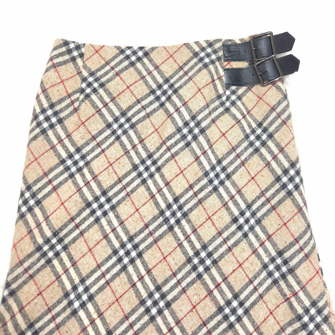 BURBERRY バーバリー 40 L ロング スカート ノバチェック ベルト