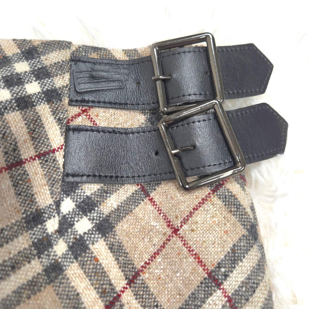 BURBERRY バーバリー 40 L ロング スカート ノバチェック ベルト