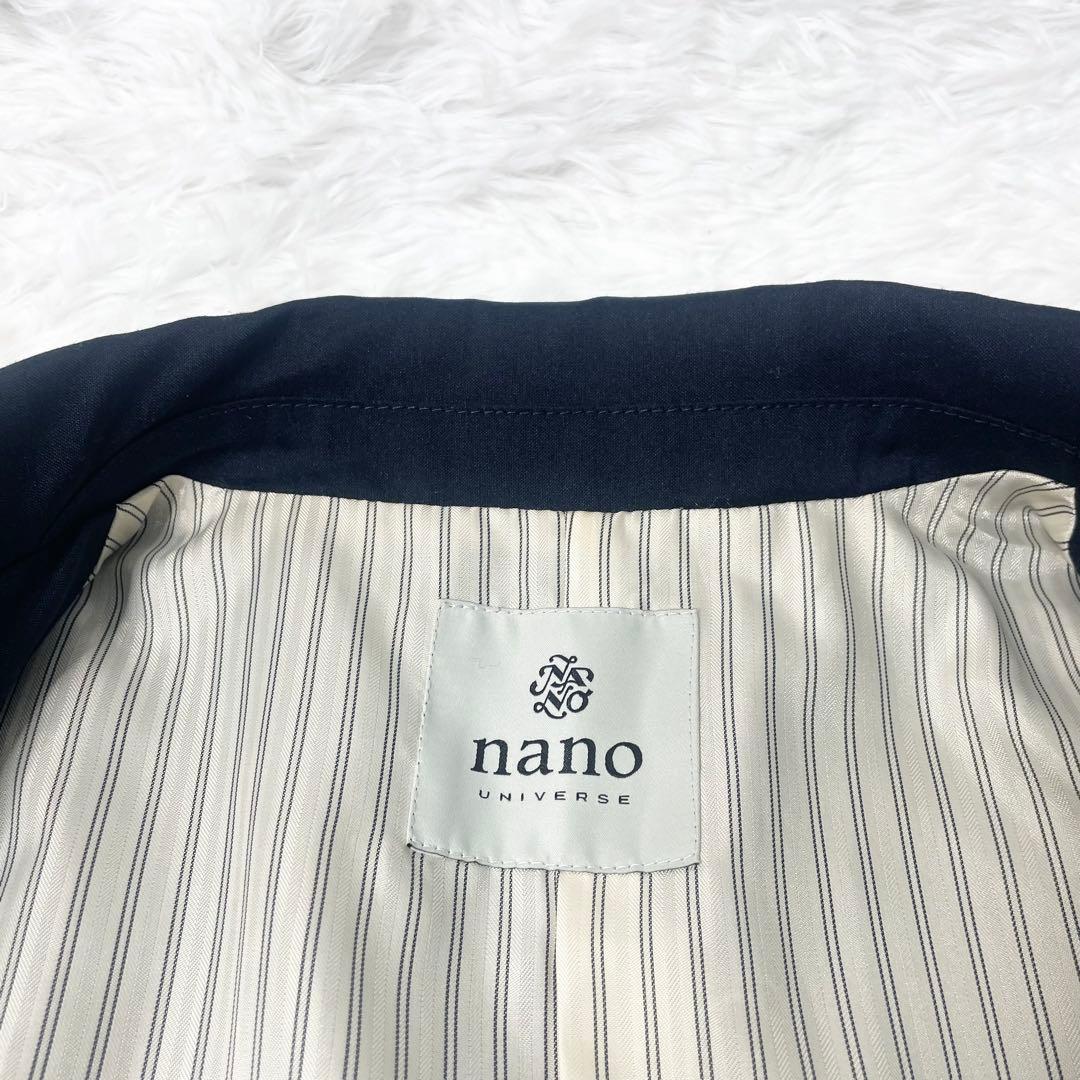 【美品】nano universe 紺ブレザー 金ボタン リネン混 M