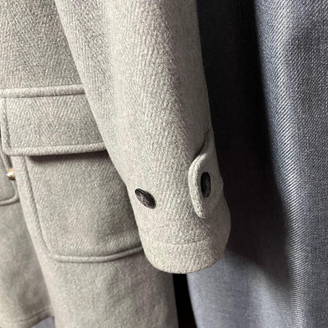 VINTAGE LACOSTE フーデッドダッフルコート ウール グレー