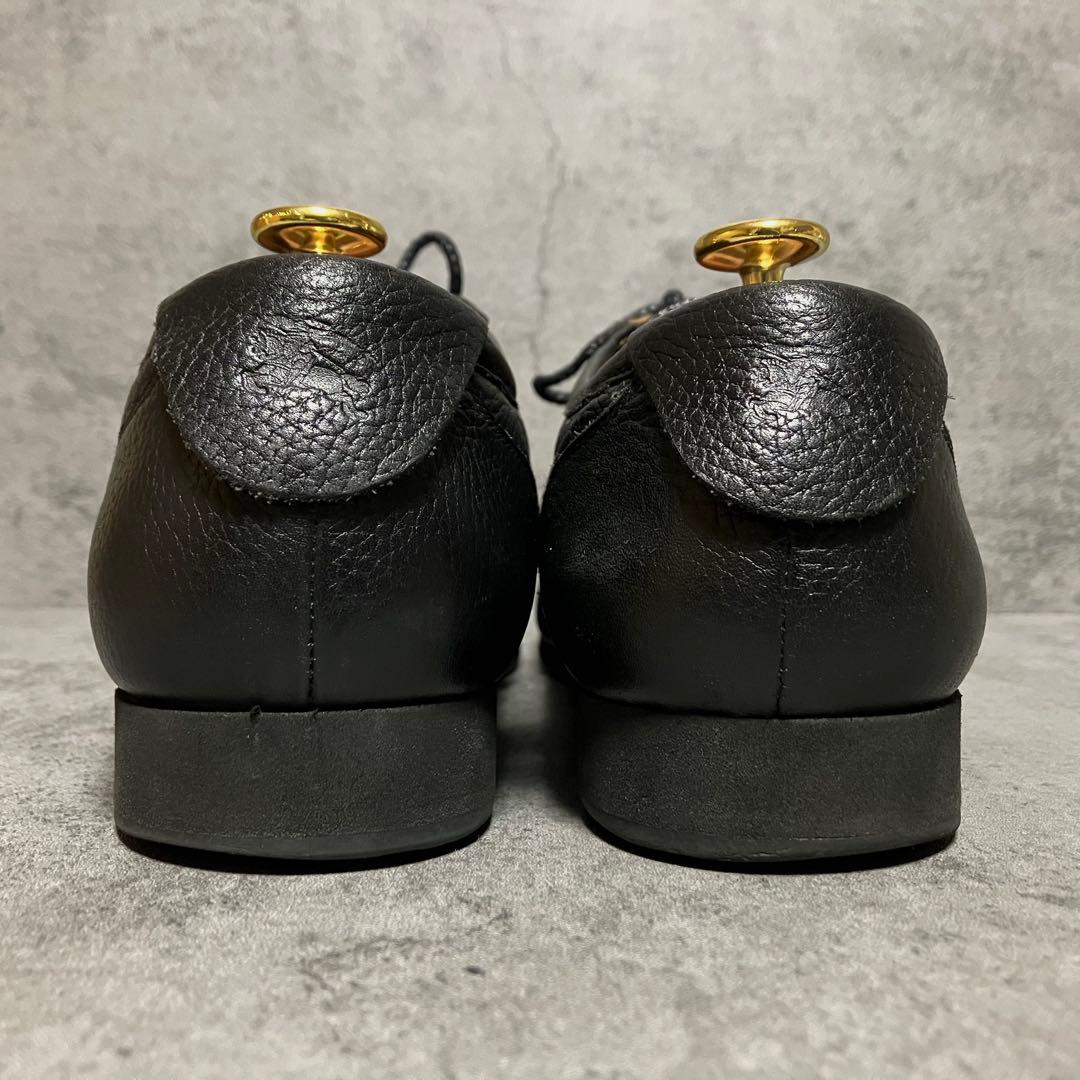 極美品　バーバリー　レザースニーカー　シボ革　ノバチェック　ブラック　2197