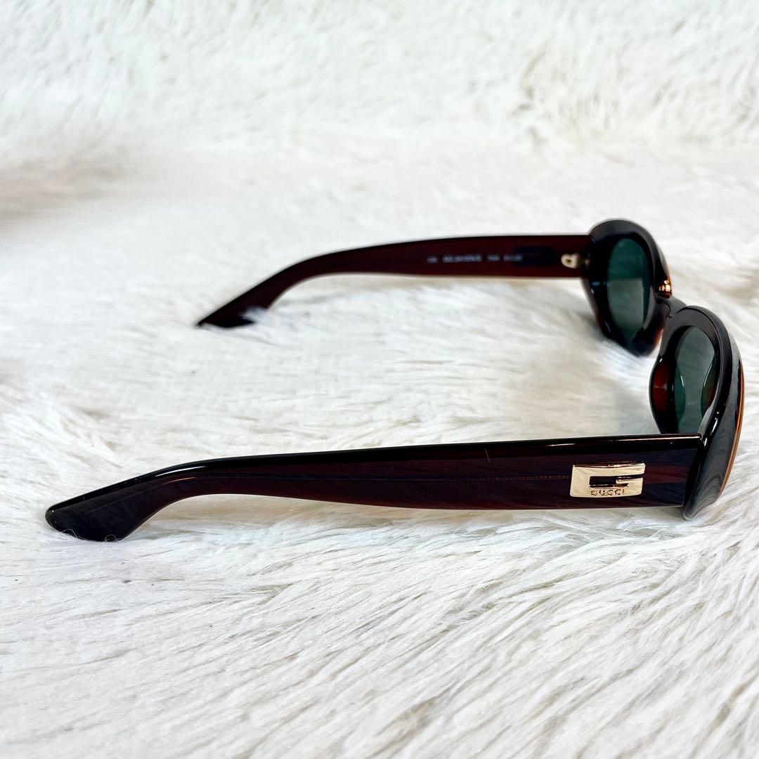 極美品　GUCCI　サングラス　GG2419　グリーンレンズ　ブラウンフレーム