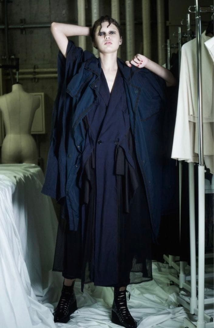 LIMI feu リミフゥ 2019SS ナイロン ロングトレンチコート
