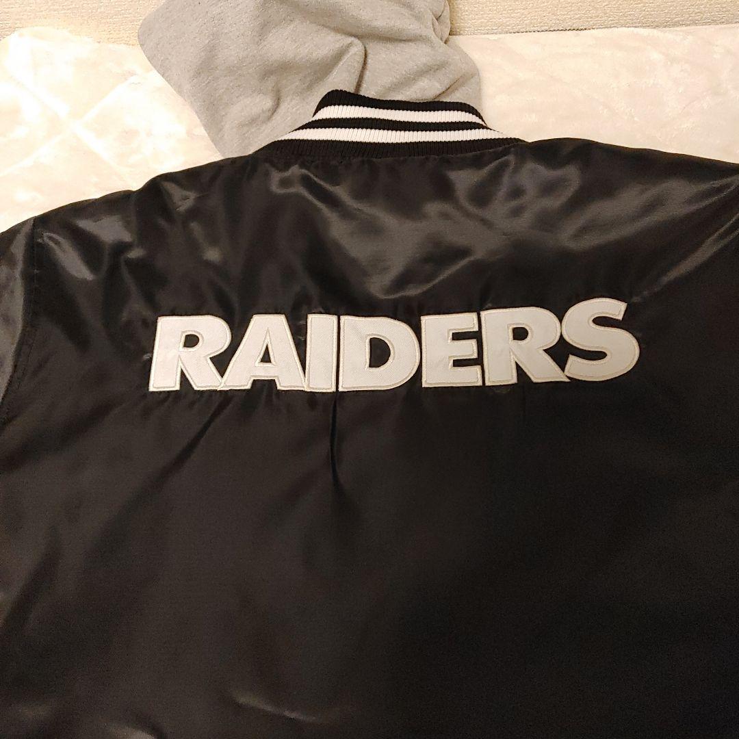 NFL RAIDERS フード付き　スタジャン　中綿　ジャケット　large