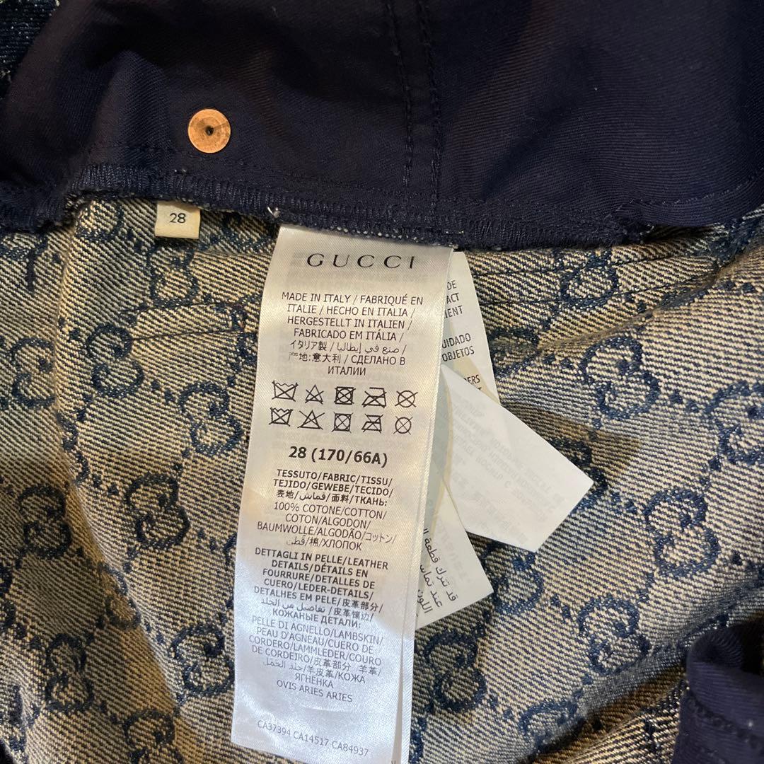 GUCCI デニムパンツ GGロゴ総柄　男女兼用
