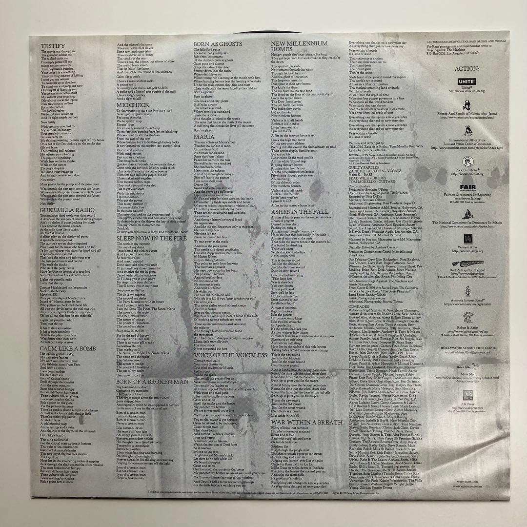 Rage Against The Machine/ The.. LP 1999年