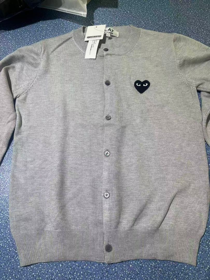 PLAY COMME des GARCONS カーディガンM-XL#24 グレー