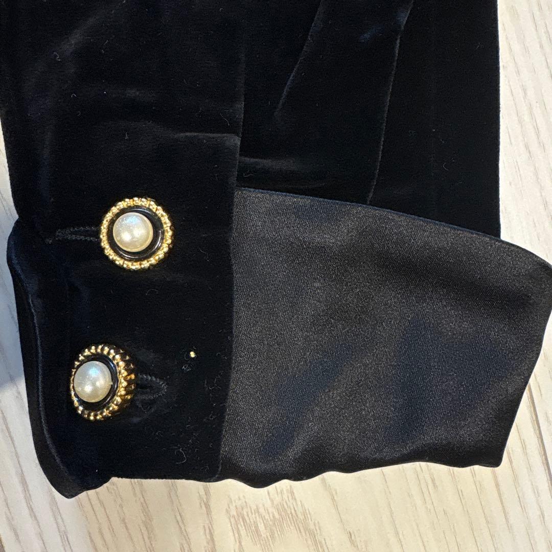 VINTAGE CHANEL ベルベットテーラードジャケット ブラック