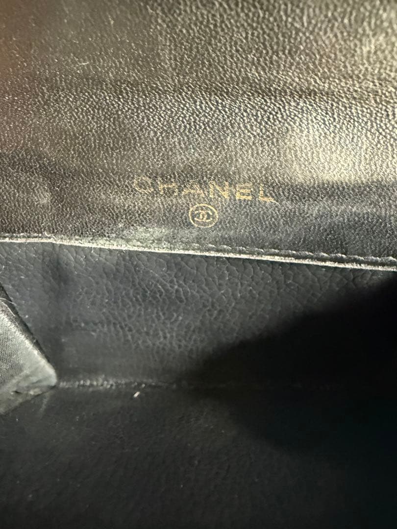 【シャネル二つ折財布】CHANEL WALLWT BLACK ヴィンテージ修理済