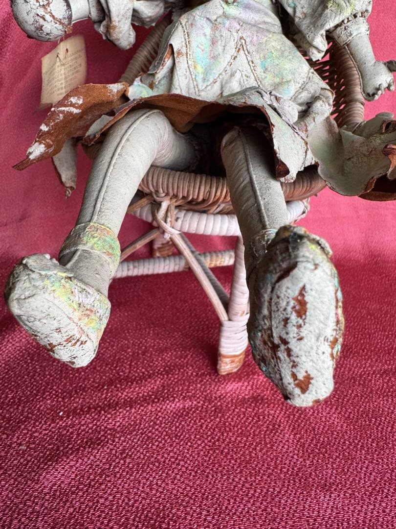MAKO DOLL マコドール 山下昌子 の羊革　アンテイーク人形　椅子付