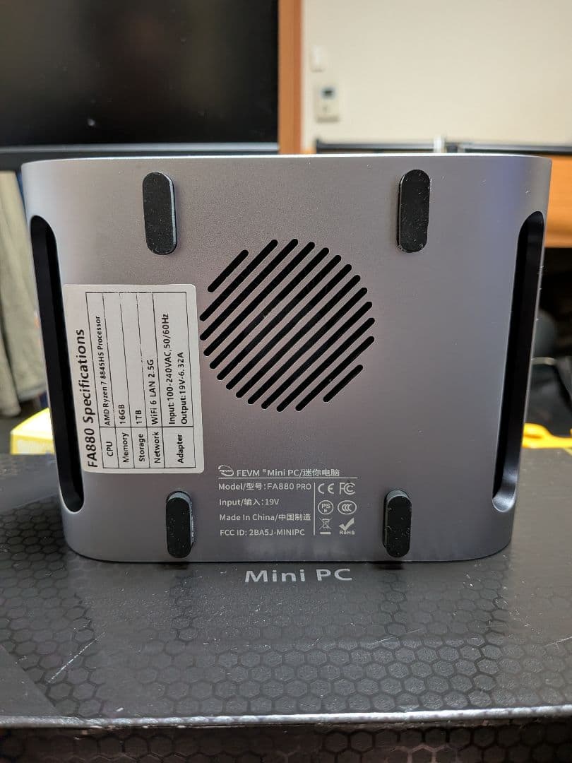 FEVM FA880 ミニPC AMD Ryzen 7 16GB 1TB