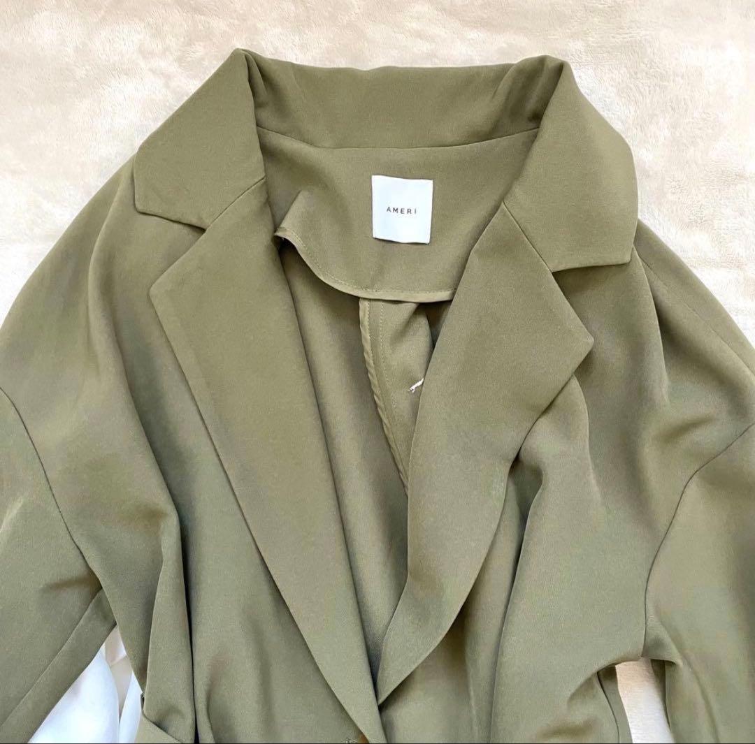 Ameri ISABELLA BACK LAYERED JACKET カーキ