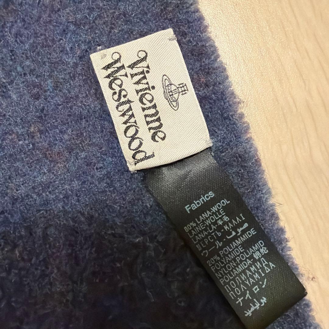 Vivienne Westwood マフラー ネイビー/グレー　ウール