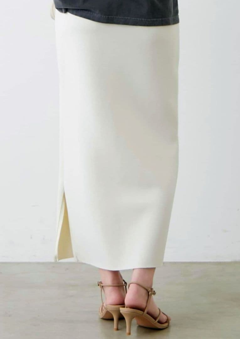 Loungedress ラウンジドレス ポンチZIPタイトスカートアイボリー M