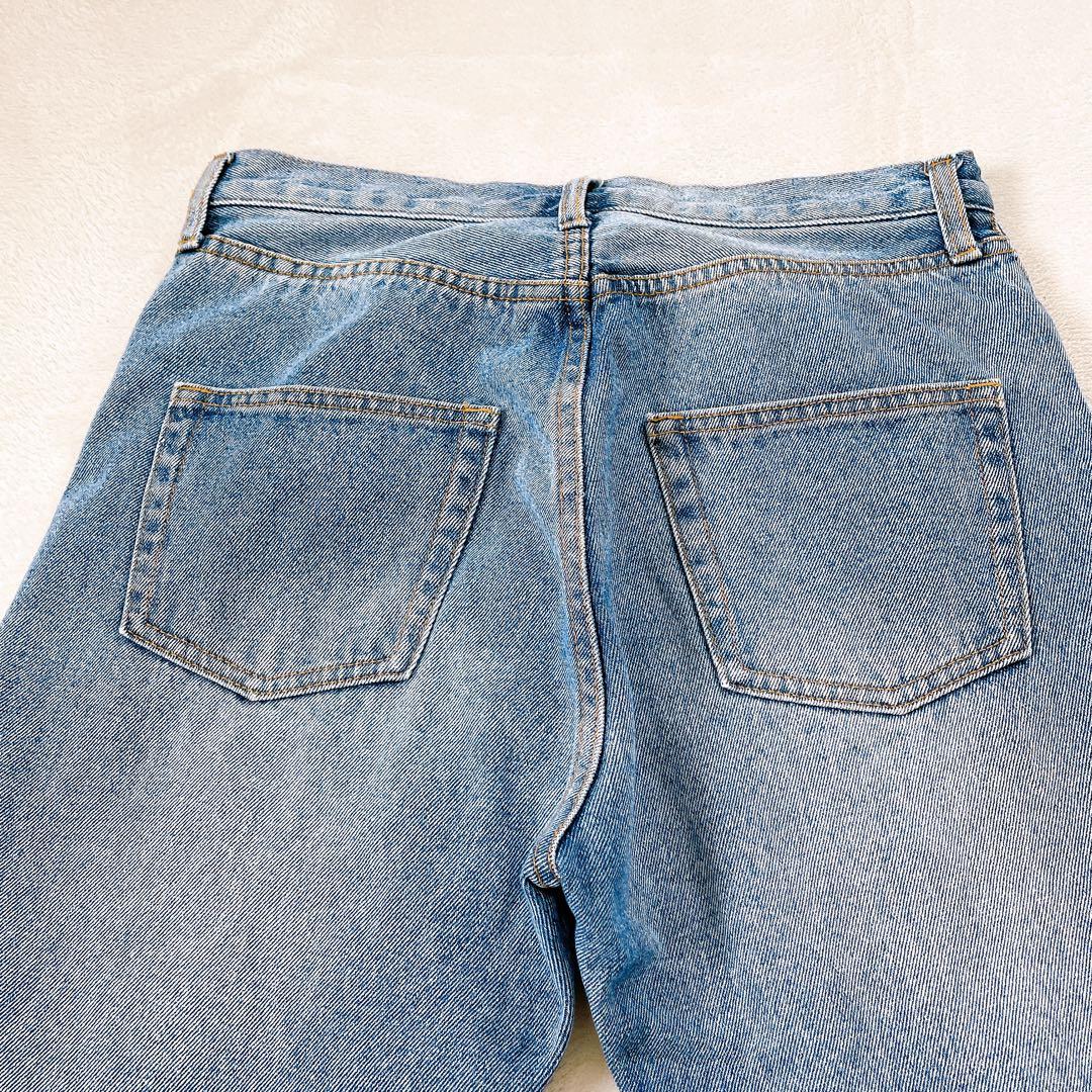 全骨格美脚見え！ MONN.:. モンslit DENIM ブルー 38 M