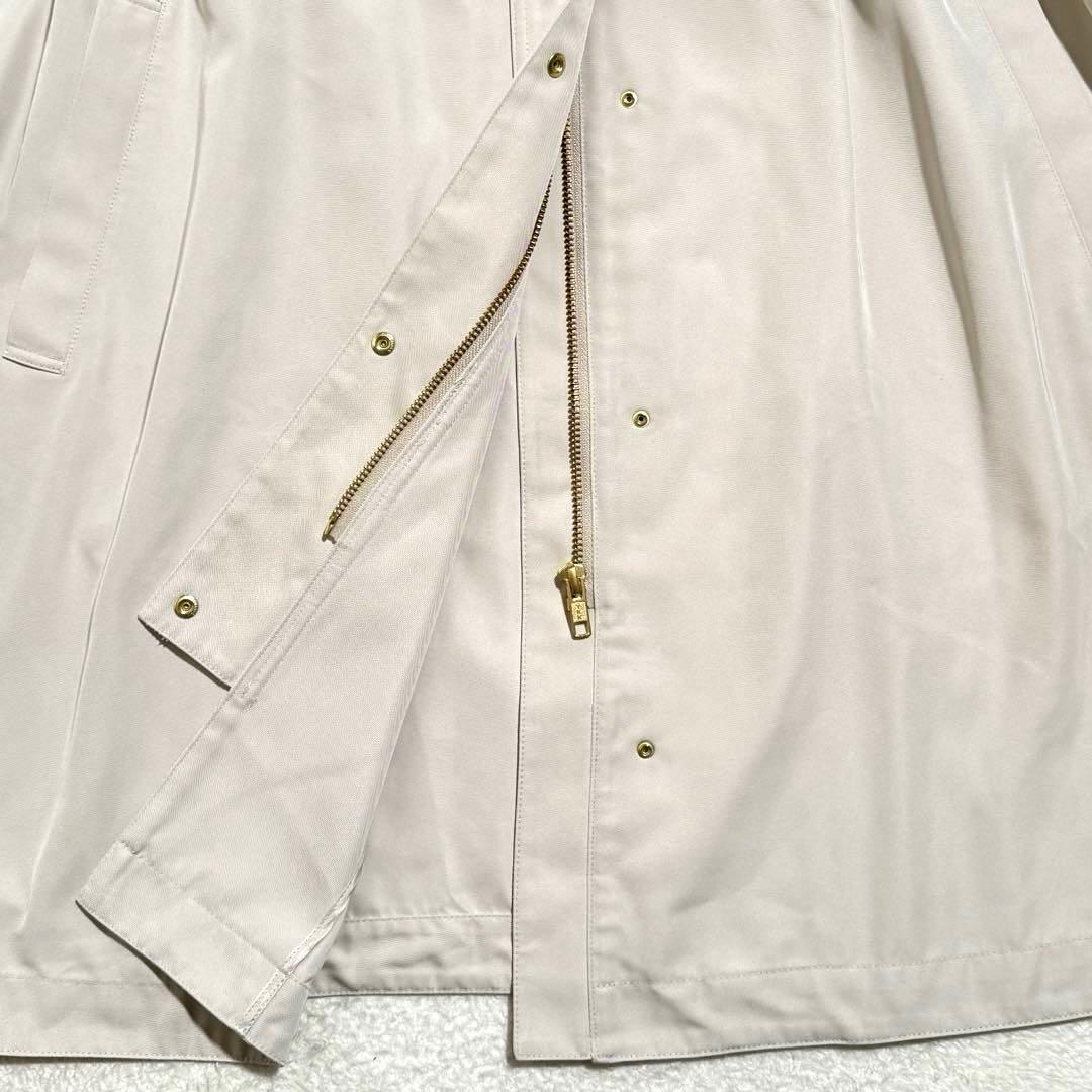美品　23区 【撥水加工】ライトツイル ノーカラーコート　ベージュ　2024SS