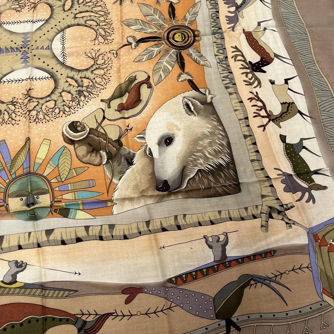 エルメス　カシシル　動物アート スカーフ 90cm