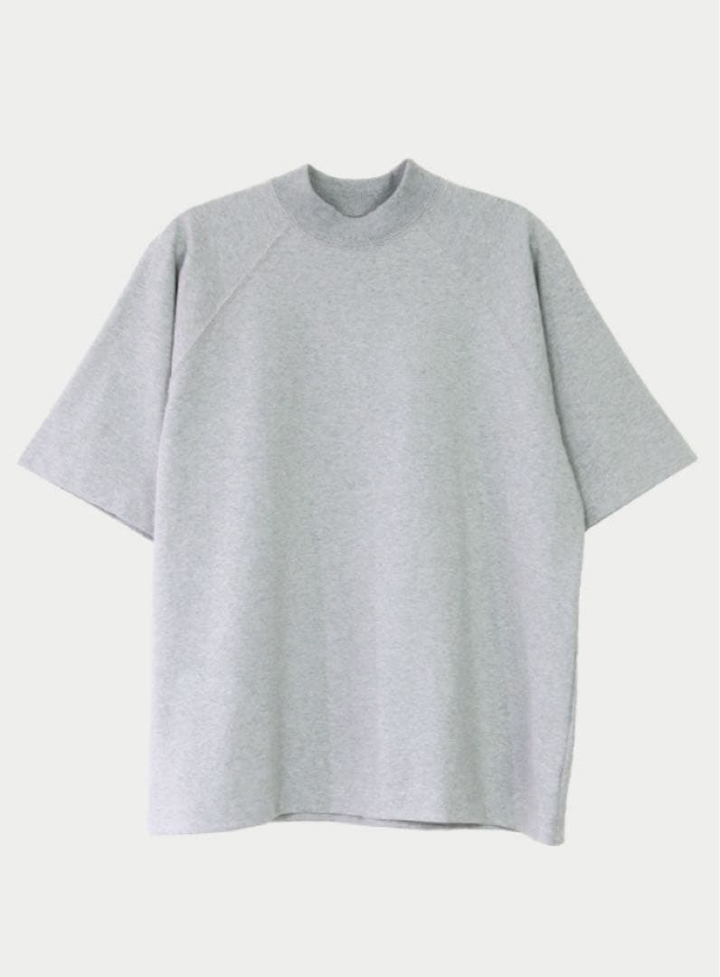 Mic honマチャット モックネックオーバーTシャツ　グレー、ホワイト色