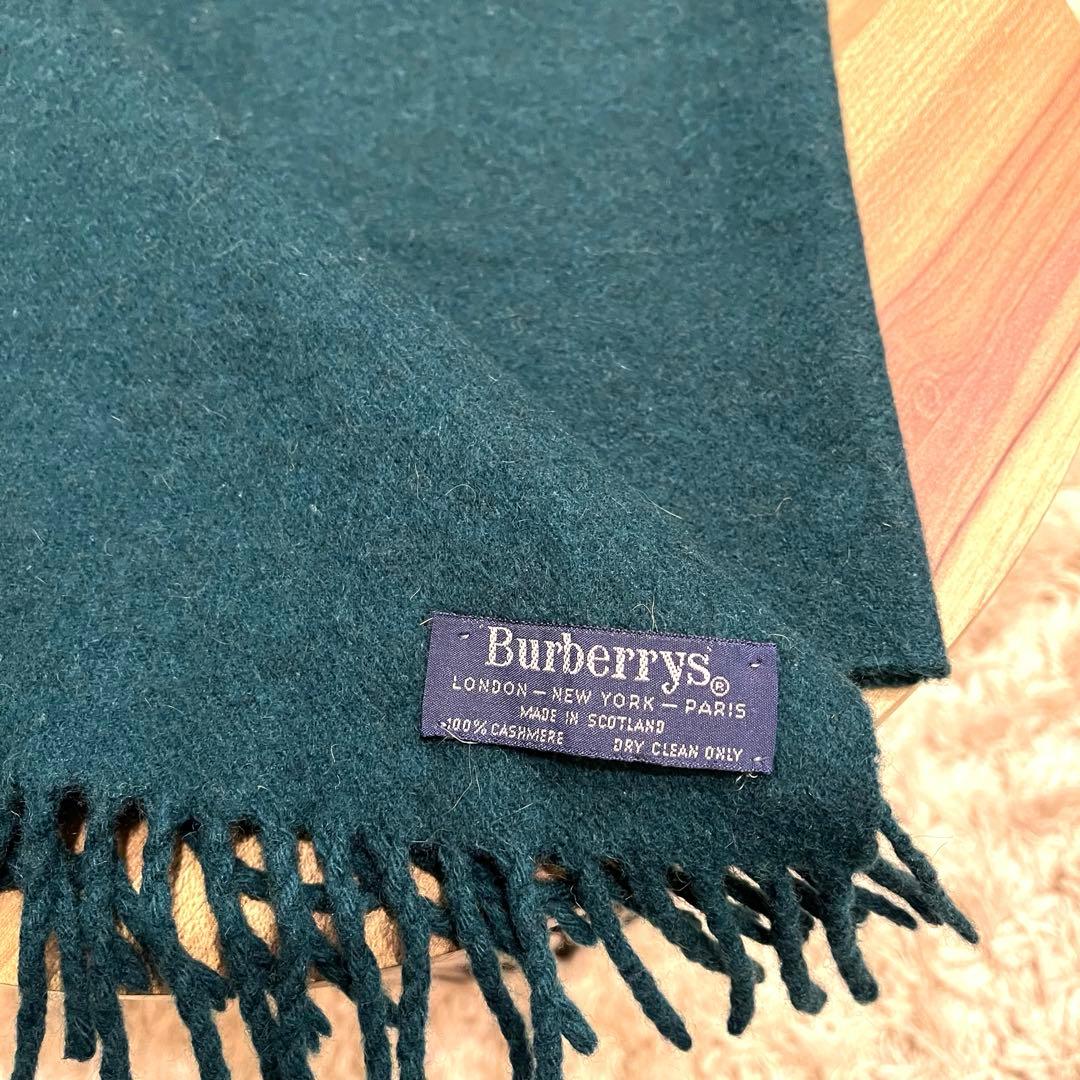 ✨希少✨Burberrys バーバリーズ マフラー カシミヤ 緑色 ホースロゴ