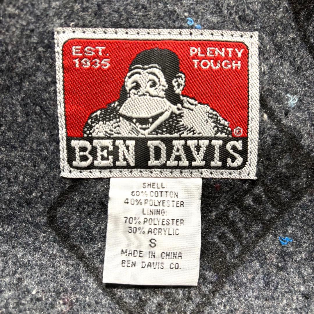 BEN DAVIS カバーオール ジャケット ブランケット 総柄 S ブラック
