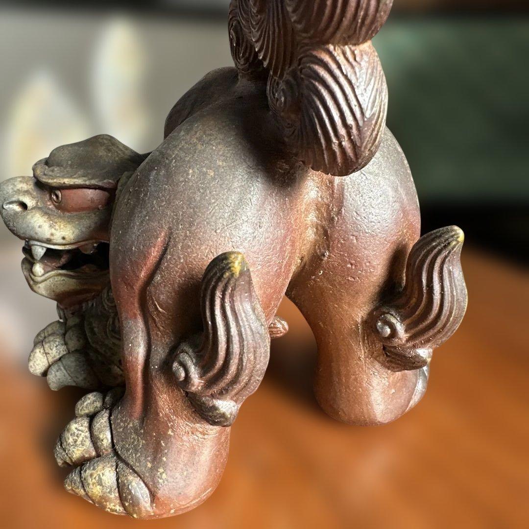 備前焼，陶器 獅子の彫刻 約30cm