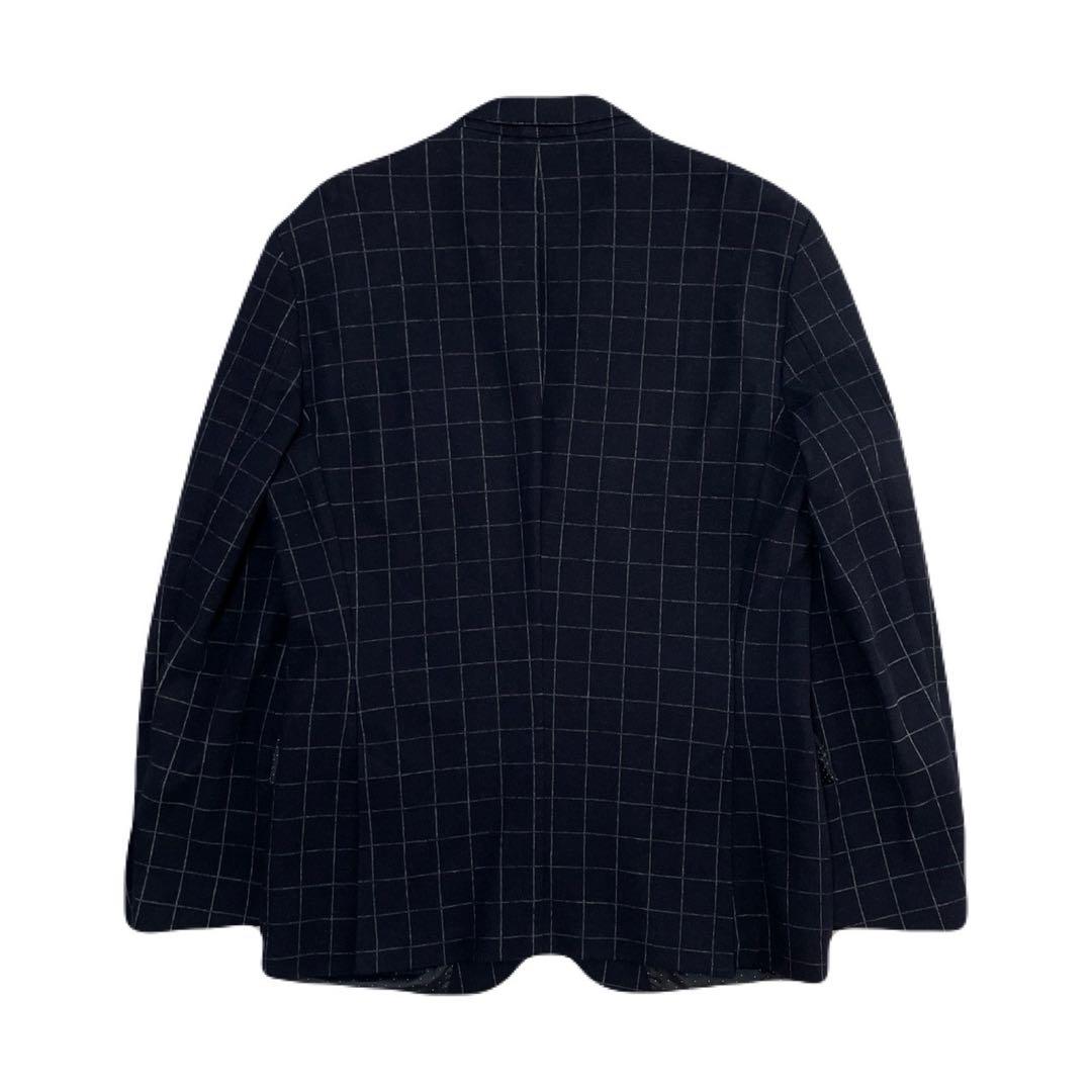 美品 HUGO BOSS テーラードジャケット チェック ネイビー ツイード