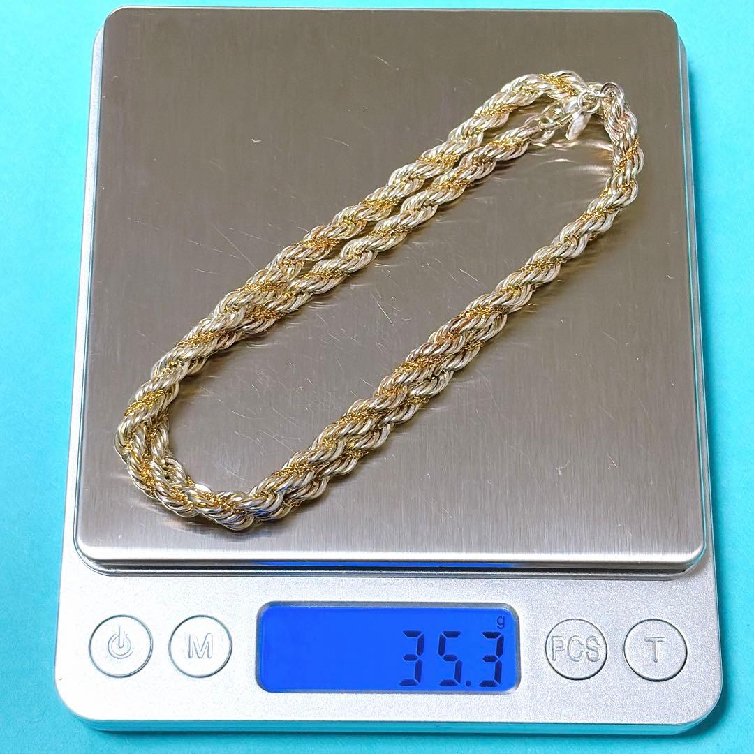 【美品】45.7cm ティファニー ツイスト コンビ ネックレス 925/750