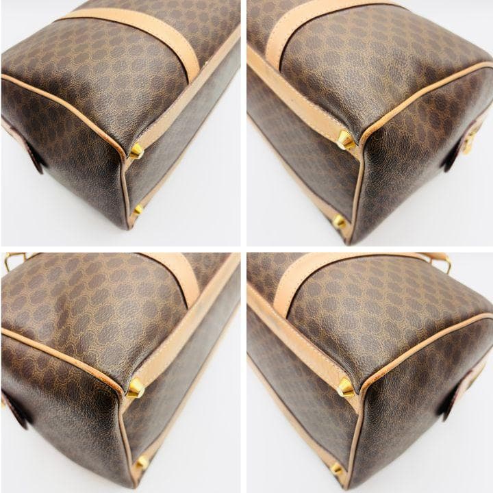 極美品✨️セリーヌ ボストンバッグ トリオンフ マカダム ブラウン レザー 本革