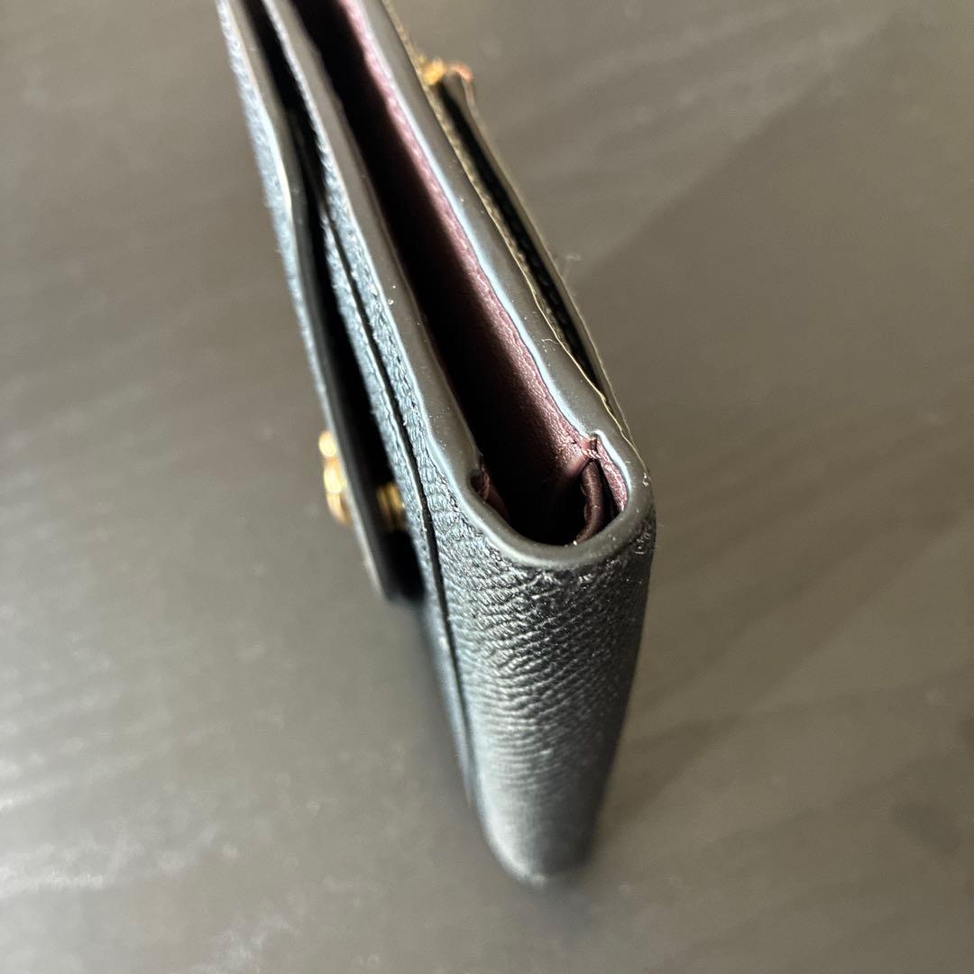 最終値下げ　COACH ブラックレザー 三つ折り財布 Cロゴ