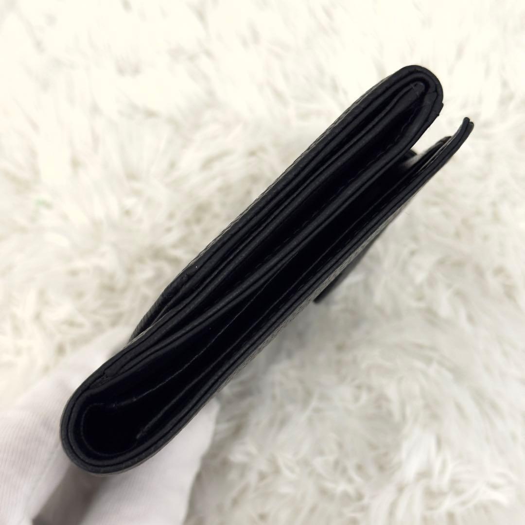 極上美品✨CHANEL シャネル キャビアスキン 折り財布 ココマーク ブラック