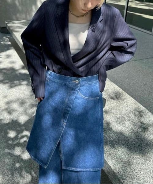 DENIM CORSET COMBINE JACKET　AMERI