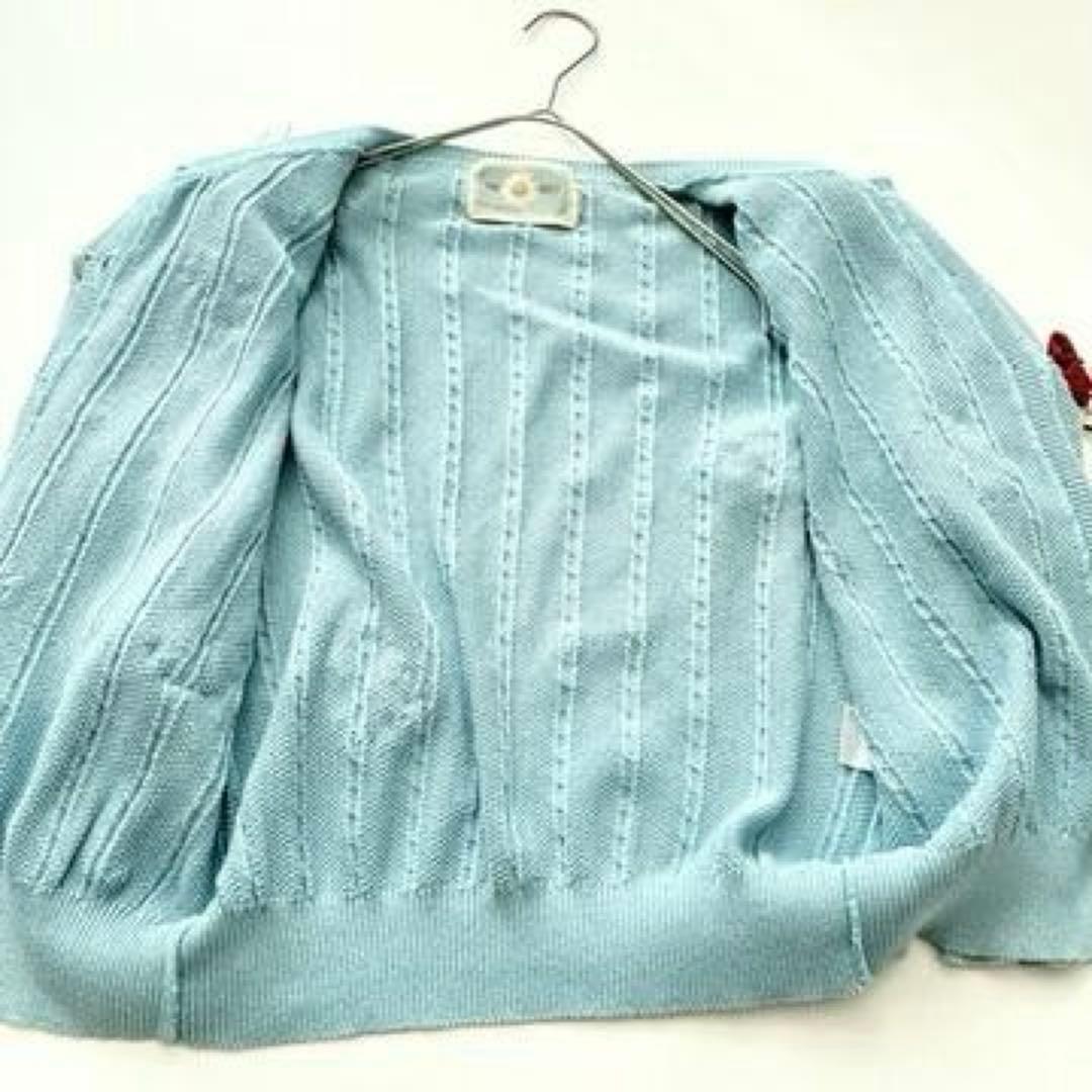 【希少ビンテージ】ピンクハウス　立体お花モチーフ ケーブルニットカーディガン
