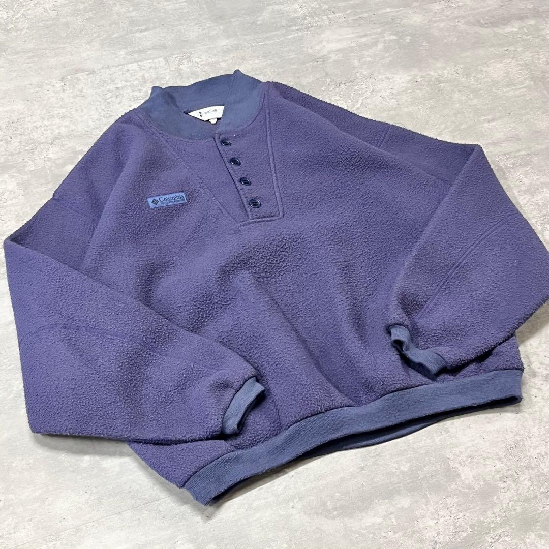 トップス 80s 90s Columbia Henley Neck Fleece