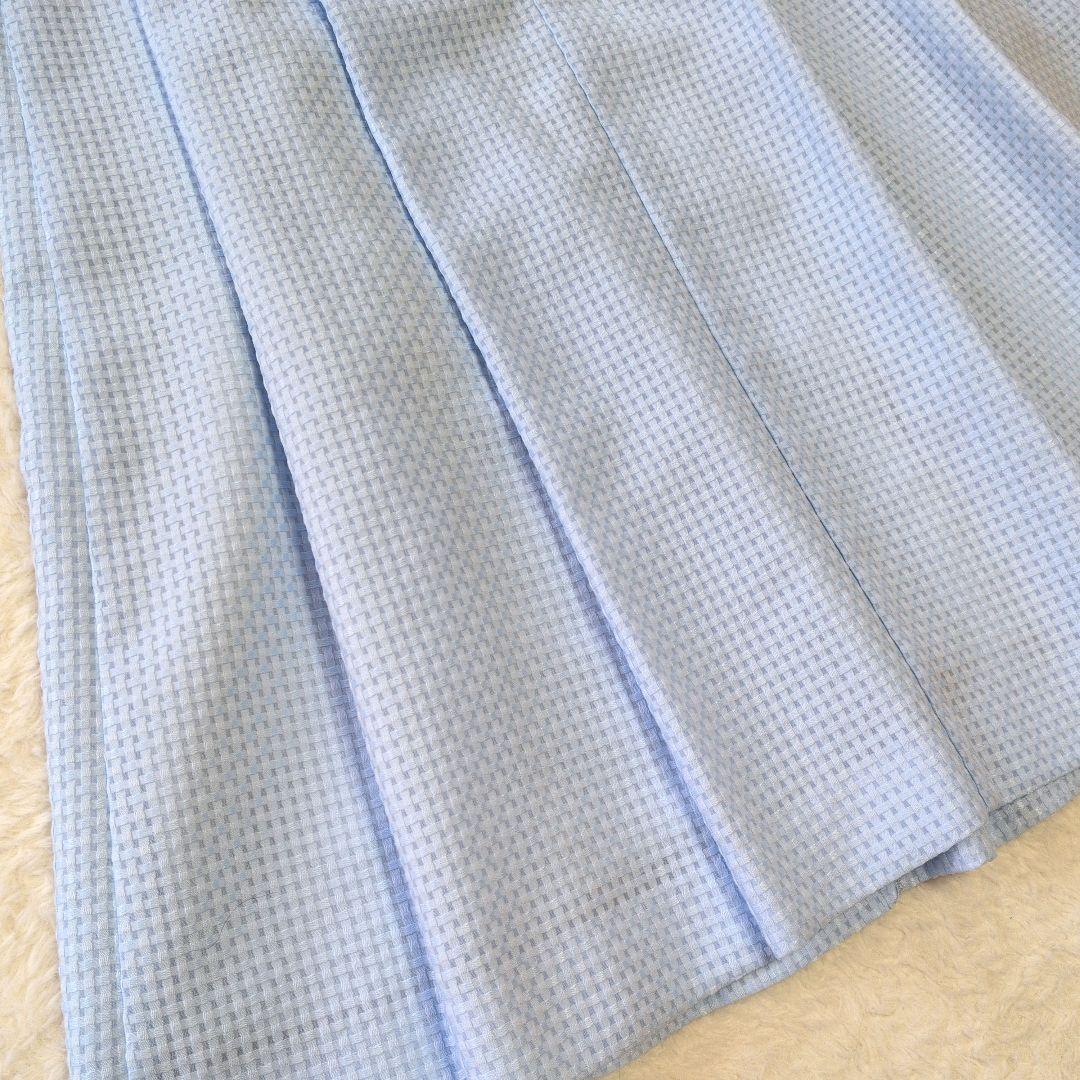 【極美品】ハロッズ　上品ワンピース　膝丈　ブルー　サイズ2