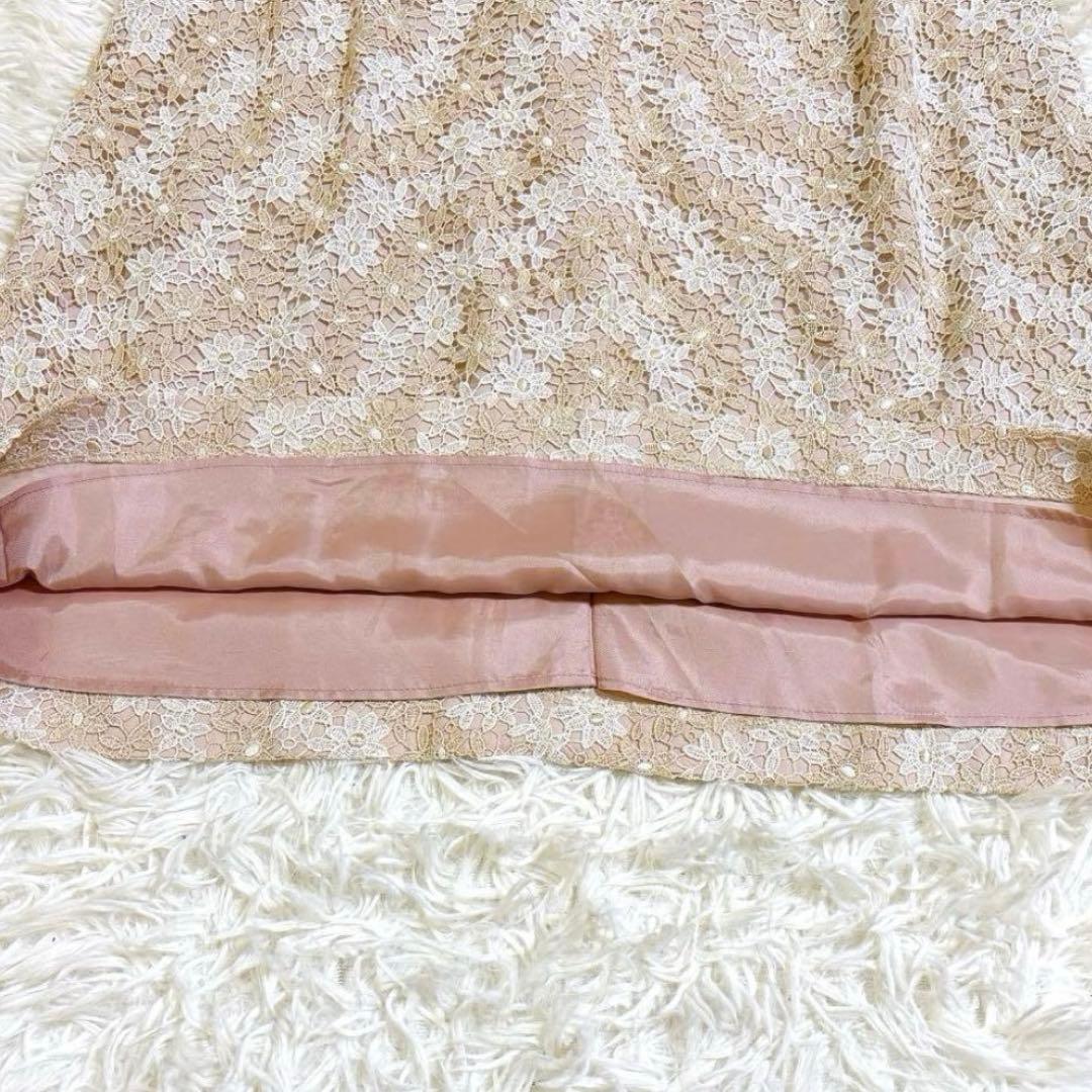 【美品✨】　TOCCA トッカ 総レース Ｌ　花柄　ワンピース ピンクベージュ