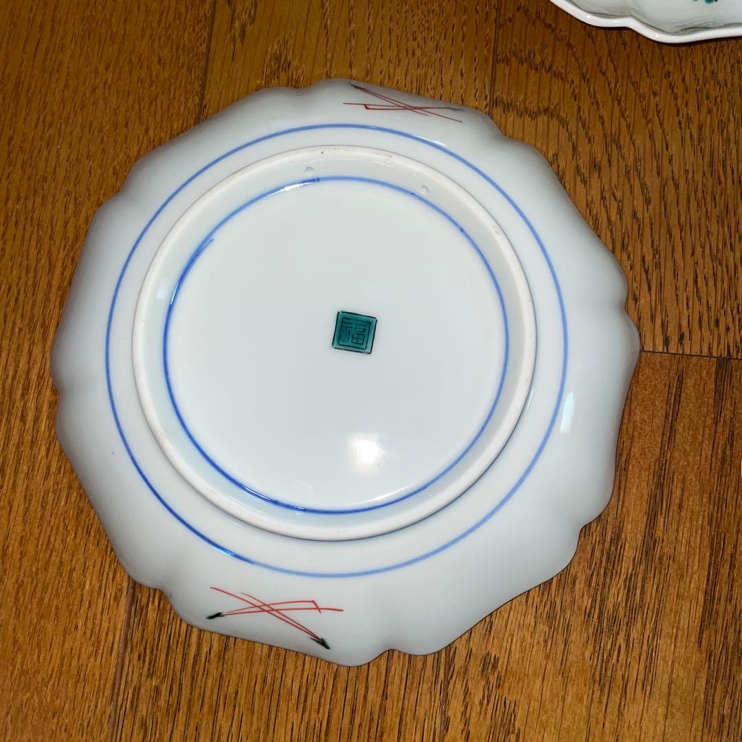 古九谷焼絵皿5枚セット　穂光作　未使用