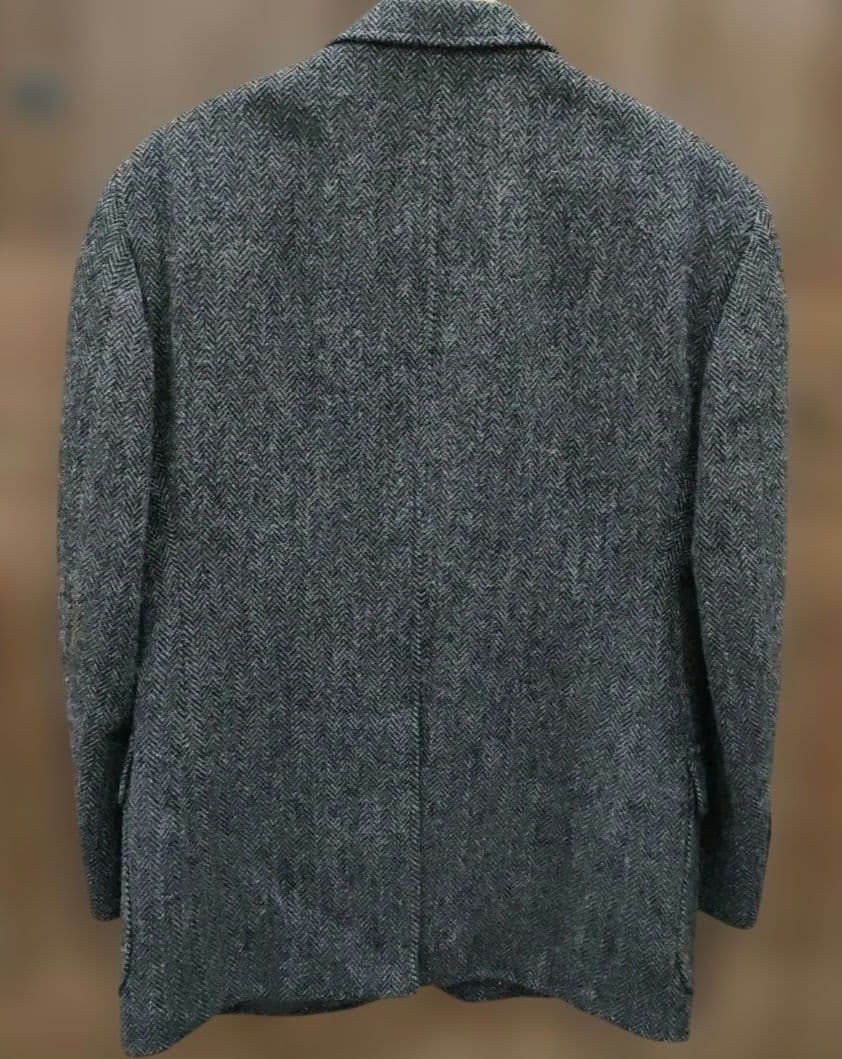 Harris Tweed　テーラードジャケット　グレー　ヘリンボーン
