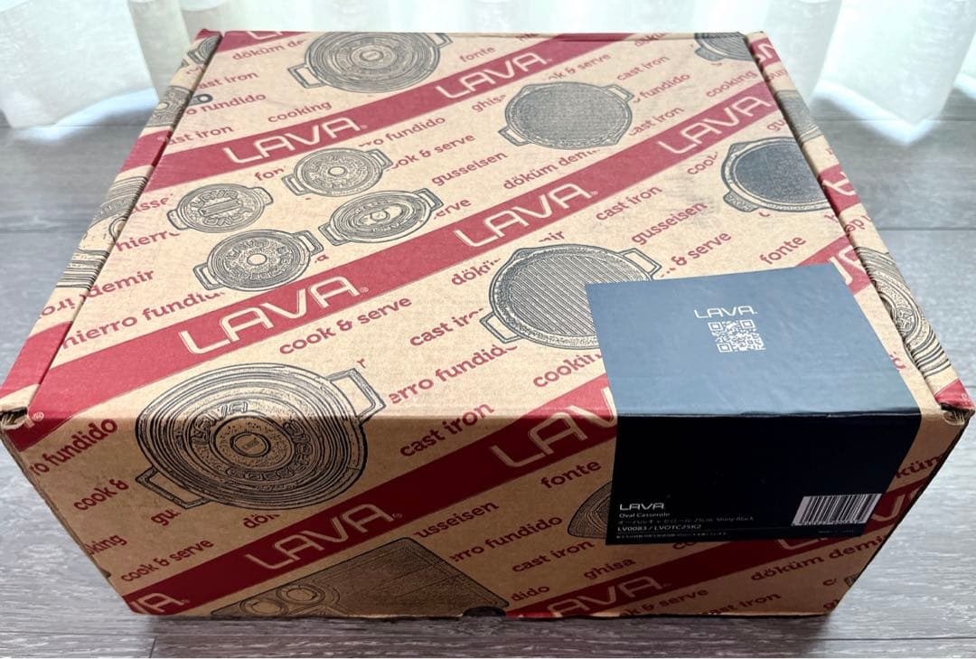 LAVA ラヴァ オーバルキャセロール シャイニーブラック25cm