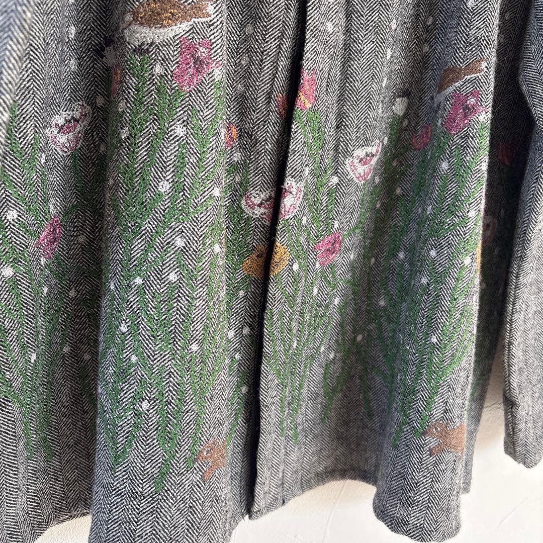 SUPER HAKKA 花柄刺繍 長袖カーディガン